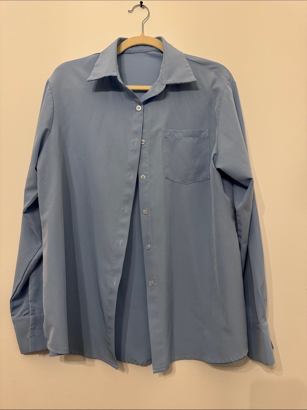 Women’s Light Blue Button-Up Dress Shirt